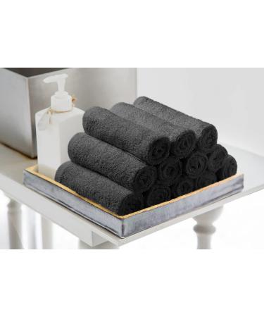 Avalon Towels Cotton Washcloths 12x12 Inches - Pack of 24, Premium Ring Spun Cotton, Super Absorbent & Soft Face Towels - Ideal for Gym, Hotel & Spa, Reusable Multipurpose Towels in Grey - Buy Online on SooperMarket.com