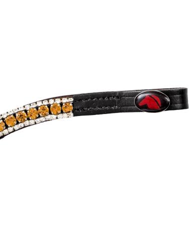 Premium Glitter Horse Stirring Strap & Leather Headband | Curved Bridle Straps for Warmbloods Thoroughbreds & Ponies - Full Black/LCT - Buy Online on SooperMarket.com