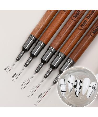 6/9/12/15/18mm Nail Art Brush Pull Line Painted Pen Nail Nail Dotting Tools Nail Art Liner Brush For Nail Artists Nail Art Design Painting Brush Nail Art Brush Nail Dotting Tools For Nail Artists - Buy Online on SooperMarket.com