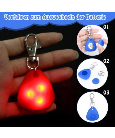 5-Piece Silicone Dog LED Light Keychain | Waterproof Security Pet Lights for Dogs & Cats 3 Flashing Modes - Buy Online on SooperMarket.com