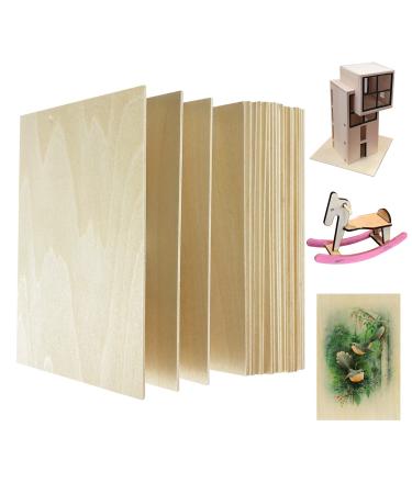 MUXGOA 20 Pack Basswood Sheets Thin Balsa Wood Sheets for Craft Laser Wood Burning Wooden DIY Ornaments Unfinished Plywood Sheets can be Cut & Painted to Desired Shape(150x100x2mm)