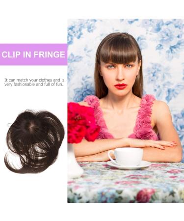 1pc Wig Air Bangs Ladies Tops Curly Human Hair Wig Tops for Women Bangs Hair Clip Human Hair Topper Curly Wigs Hair Hair Extensions Clip-on Woman High Temperature Wire Edge - Buy Online on SooperMarket.com