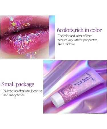 Yeweian Gold Body Glitter Gel - Liquid Holographic Chunky Glitter for Face, Lips, Eyes, Nails, and Hair - Festival Rave Accessories - 50g - Buy Online on SooperMarket.com