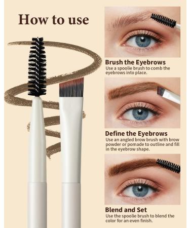 Dual-Ended Angled Eyebrow Brush - Define Eyebrows & Eyeliner with Spoolie - D108 | International Shipping Available - Buy Online on SooperMarket.com