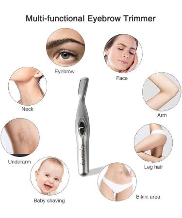 Premium Face Razors for Women - Electric Eyebrow Trimmer & Eyebrow Razors with Brush & Storage Bag - International Shipping Available - Buy Online on SooperMarket.com
