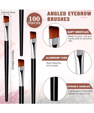 Gerrii 100 Pieces Disposable Angled Eyebrow Brushes Eye Liner Brush Disposable Angle Brushes Tinting Brushes for Women Girls Salon Beauty Cosmetic Make up Tool Disposable Esthetician Supplies (Silver) - Buy Online on SooperMarket.com