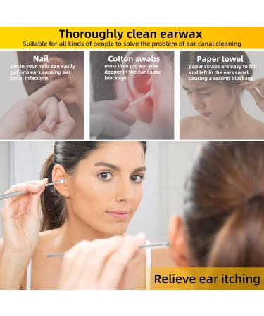 9 Pcs Ear Pick Earwax Removal Kit Ear Cleansing Tool Set Ear wax Removal Tool Ear Curette Ear Wax Remover Tool with a Cleaning Brush and Storage Box Medical Grade for Children and Adults Silver - Buy Online on SooperMarket.com