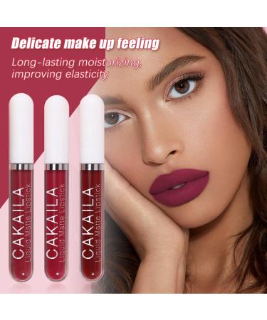 YUECI 3-Piece Moisturizing Long-Lasting Matte Lip Gloss Set - Waterproof Non-Stick Cup Liquid Lipstick #06 - Professional Makeup Lip Balm - Buy Online on SooperMarket.com