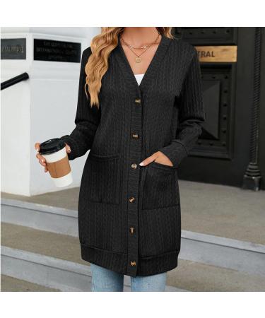 Gefomuofe Cardigan Women's Long Cardigan Lightweight Loose Cardigan Long Cardigan Women's Lightweight Loose Casual Cardigan Sun Protection Shirt Holiday Beach Blouse S Black - Buy Online on SooperMarket.com