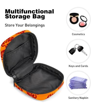 Orange Surf Leaves Sanitary Napkin Storage Bag - Menstrual Cup Pouch - Nursing Pad Holder - Portable Period Bag for Women and Teens - Multi-colored - Buy Online on SooperMarket.com