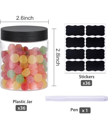 36PCS 8OZ Plastic Jars with Screw On Lids - Refillable Round Containers for Cosmetics, Food, and Slime (Clear & Black) - Buy Online on SooperMarket.com