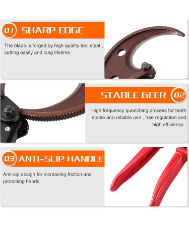 Dechengbao HS520A Heavy Duty Ratchet Cable Cutter for Aluminum Copper Cables up to 400mm - Buy Online on SooperMarket.com
