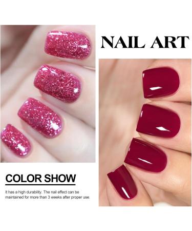 Nail Polish Set - Quick Dry Nail Polish - Pink Nail Polish with Glitter Flower - Long Lasting Chip Resistant Nail Polish for DIY Nail Art Manicure at Home - Buy Online on SooperMarket.com