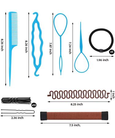 536 Pieces Hair Braiding Tools Include French Twist Bun Makers DIY Hair Styling Tool Kit French Centipede Braiders Hair Bobby Pins Elastic Hair Ties Mini Rubber Bands Assorted styles - Buy Online on SooperMarket.com