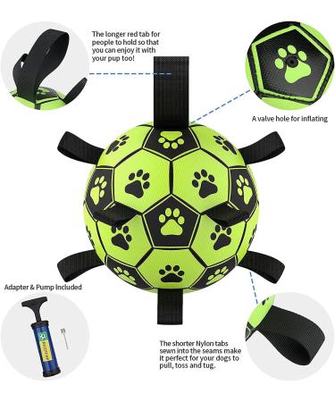 LOTUSWILD Durable Dog Toy Ball with Handle 15cm Ideal for Large Medium & Small Dogs Green | International Shipping Available - Buy Online on SooperMarket.com