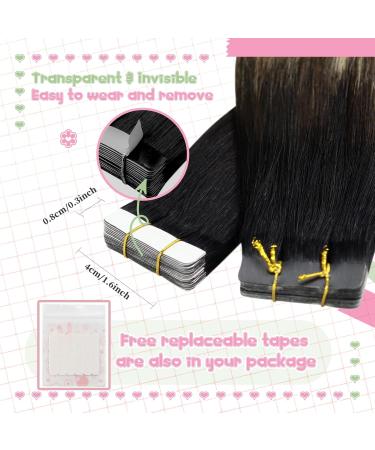 Youngsee Real Hair Tape Extensions - Balayage Ombre #1B/4/27 55cm 50g 20pcs - Smooth Remy Real Hair - Buy Online on SooperMarket.com