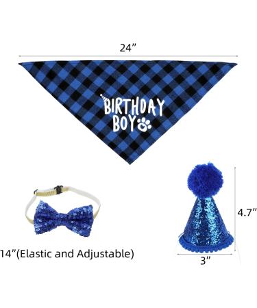 Sunallwell Dog Birthday Bandana & Party Hat Set | Cute Puppy Outfit & Decoration - Buy Online on SooperMarket.com