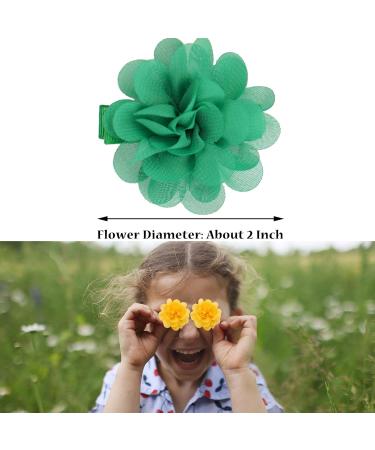 40pcs Chiffon Flower Baby Girl Hair Clips - Cute Ribbon Lined Clips for Infants & Toddlers - Buy Online on SooperMarket.com