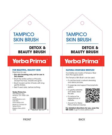 Yerba Prima Tampico Skin Brush - Exfoliate for Radiant Skin & Improved Circulation - Buy Online on SooperMarket.com