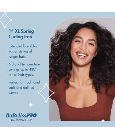 BabylissPRO Nano Titanium Curling Iron 1 inch - Extended Barrel for Long Hair - Buy Online on SooperMarket.com
