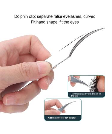 Premium Eyelash Extension Tweezers Set - 3-Part Silver Dolphin Tool for Perfect Fans - Buy Online on SooperMarket.com