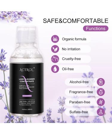Eyelash Cleanser Concentrate 200ml Lavender Professional Lash Shampoo Foaming Cleanser Paraben & Sulfate Free Non-lrritating Wash for Extensions Lashes with Salon Home Care-Makes 20 Bottles Lavender 200ml - Buy Online on SooperMarket.com