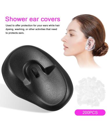 KALLORY Shower Cap 206pcs Hair Dye Ear Cover - Silicone Ear Protectors for Women Men | Disposable Shower Earmuffs Hairdressing Ear Caps - Buy Online on SooperMarket.com