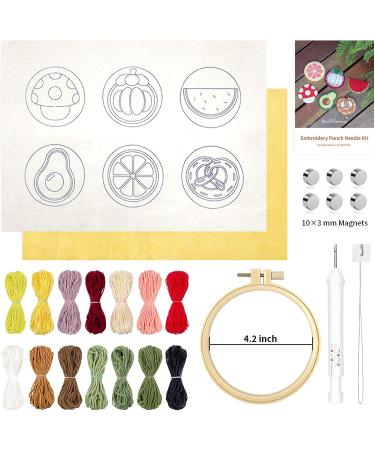 Hand U Journey 6PCS Embroidery Punch Needle Food Series Magnets Set - DIY Rug Punch Decor for Kids & Adults - Buy Online on SooperMarket.com