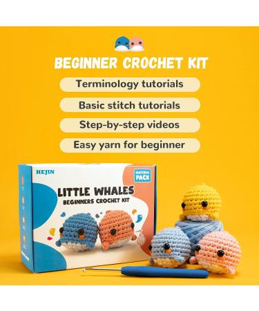 3PCS Beginner Crochet Animal Kit with Videos - Ideal Kids & Adults Crochet Kit with Yarn, Eyes, Stuffing & Hook - Perfect Boys and Girls Birthday Gift - Buy Online on SooperMarket.com