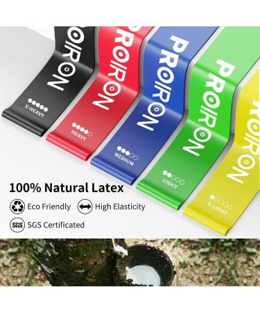 PROIRON Resistance Bands Set - 5 Exercise Bands for Men and Women with Guide and Carrying Bag - Buy Online on SooperMarket.com