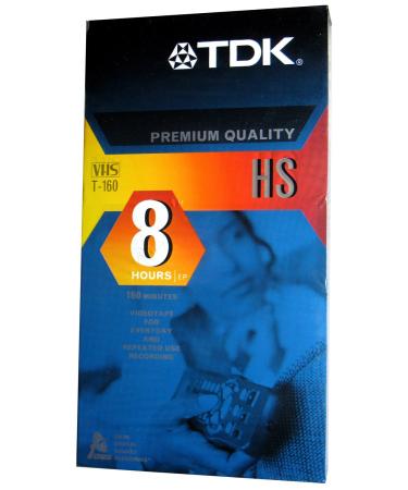 TDK T-160 HS - Premium Quality - Blank VHS Tapes - 8 Hrs EP - 3 Pack