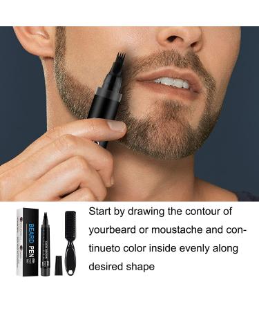 Waterproof Beard Filling Pen for Men - Black | Long Lasting Coverage | Natural Look | Beard Pencil Filler Kit - Buy Online on SooperMarket.com