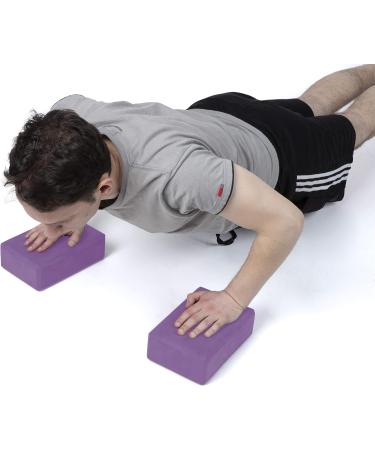 Mind Reader Yoga Block Set - High Density EVA Foam Blocks for Yoga, Pilates, Meditation - Purple (Set of 2) - Buy Online on SooperMarket.com