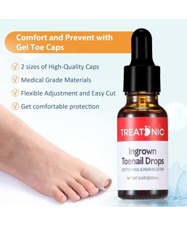 Ingrown Toenail Treatment - Ingrown Toenail Pain Reliever and Softener Kit for Easy Trimming with Silicone Gel Toe Caps Clear - Buy Online on SooperMarket.com