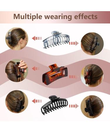 Big Claw Clips for Thick Hair - 5.25 Jumbo Clips for Women - Strong Non-Slip Design for Long Curly Hair - Glossy Colors Available - Buy Online on SooperMarket.com