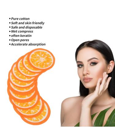 10 Pieces Orange Pattern Face Mask Paper | DIY Cotton Facial Mask Leaves for Spa Skin Care | Moist Compress - Buy Online on SooperMarket.com