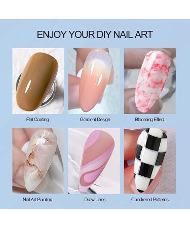 Saviland 4-in-1 Cream Gel Nail Polish Set | Pudding Purple Blue Palette | Starter Soak Off UV/LED Gel Paint | French Manicure | Women Girls Gift - Buy Online on SooperMarket.com