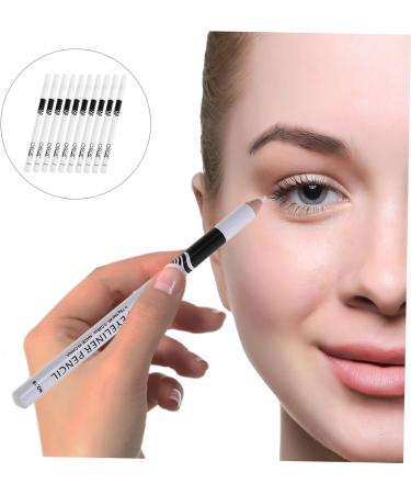 PLAFOPE 20 Pcs Lying Silkworm Eyeliner Glitter Eyeliner Professional Eyeliner Pencils Gel Wooden Pole White - Buy Online on SooperMarket.com