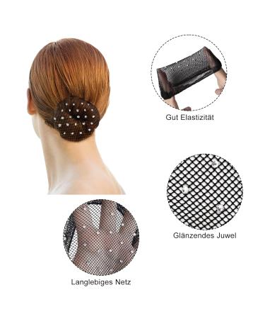 6-Piece Hair Network Set with 12 Hair Needles - Elastic Hair Nets for Ballet Dancers & Children | Bozily Women's Knot Bun Accessories - Buy Online on SooperMarket.com