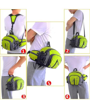 Sinocal Military Style Canvas Belt Bag - Water-Resistant Fanny Pack with Bottle Holder for Running Hiking Cycling and Camping Travel - Black - Buy Online on SooperMarket.com