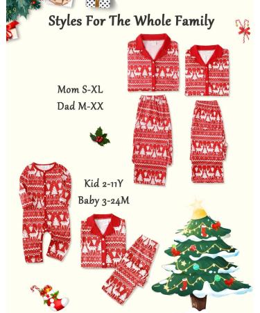 Christmas Matching Family Pyjamas Set - Red Xmas Sleepwear for Adults, Kids & Baby 12-18 Months - Buy Online on SooperMarket.com
