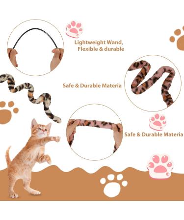Jeffdad 2-Piece Interactive Cat Wand Toy Interactive Cat Wand Leopard Ribbon Toy fits most cats and kittens - Buy Online on SooperMarket.com