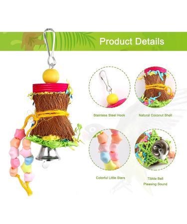 YUEPET Bird Shredder Toys 4 Pack - Small Parrot Chewing & Foraging Toys for Parakeets, Lovebirds, Cockatiels - Hanging Parrot Cage Toy - Buy Online on SooperMarket.com