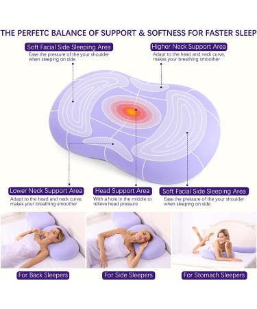 KEEPMOV Cervical Memory Foam Pillow - Pain Relief Neck Pillows - Ergonomic Support for Neck and Shoulder - Contour Bed Pillow for Side, Back, Stomach Sleepers - Buy Online on SooperMarket.com