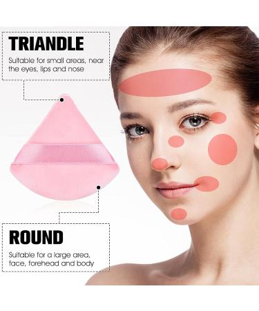 WLLHYF 6-Piece Triangle Powder Puff Set with Soft Velour for Makeup Application - Black & Dark Pink - Buy Online on SooperMarket.com