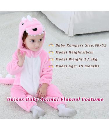 Doladola Unisex Baby Toddler Romper Hooded Sleepsuit | Pink Dinosaur | 3.5-4.5 Years - Buy Online on SooperMarket.com