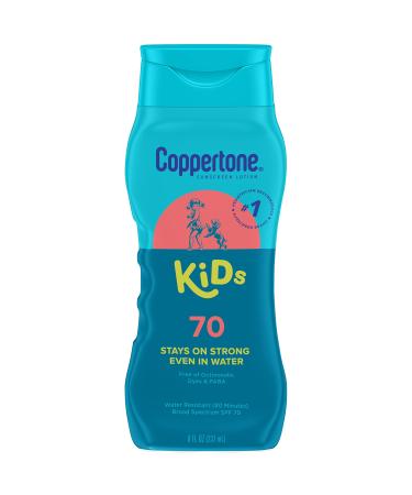 Coppertone Kids Sunscreen Lotion, SPF 70 Sunscreen for Kids, #1 Pediatrician Recommended Sunscreen Brand, Water Resistant Sunscreen SPF 70, 8 Fl Oz Bottle 8 Fl Oz (Pack of 1)
