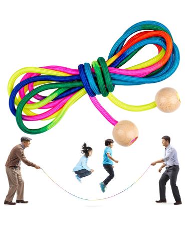 Springs rope for multiplayer 5 meters of jumping children jump rope long Multi -jumper children with a wooden ball handle groups jumping rope for children and adults
