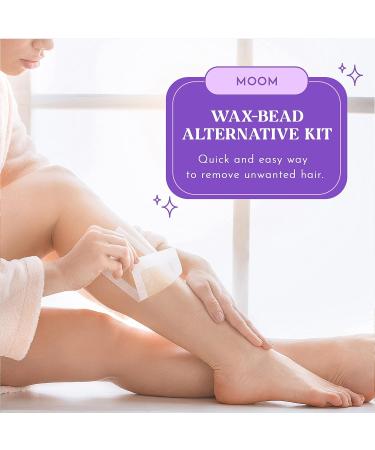 MOOM Express Natural Wax Strips - Pre-Waxed Hair Removal Kit for Legs, Bikini, Face, and Body - On-the-Go Waxing Solution - 10 Double-Sided Strips + Finishing Oil (20 count) - Buy Online on SooperMarket.com