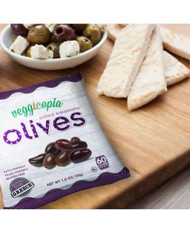 Veggicopia Greek Olives Variety Pack - Whole30 Approved | Keto & Paleo Friendly Snack Olives | Green & Kalamata Olives | 1oz Bags 24-Pack - Buy Online on SooperMarket.com